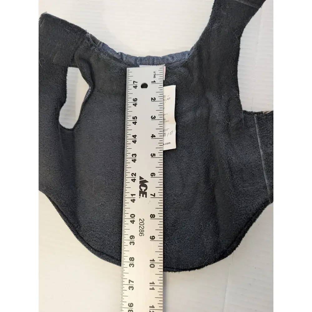 Animal Wrappers Dog Coat Size 10 Denim Crest Pockets Black Fleece Lined Made In